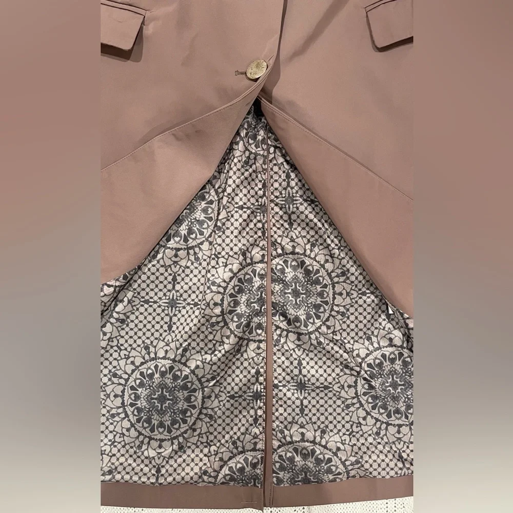 NWT Sosken Studios Trench Raincoat Lightweight Mastic Women’s L - Picture 8 of 8